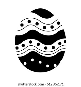 black contour egg easter decoration design