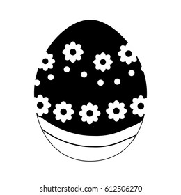 black contour egg easter decoration design