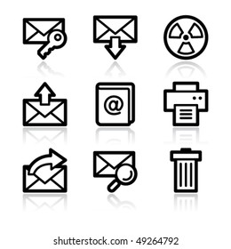 Black contour e-mail set 2 web icons V2