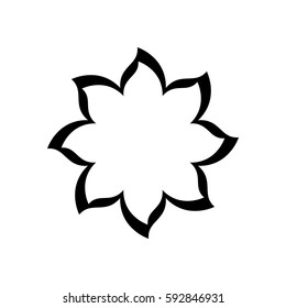 black contour with flower icon vector illustration