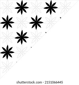 Black contour flowers isolated on white background. Floral ink seamless pattern. Hand drawn vector graphic illustration. Texture.