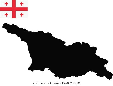 Contorsión negra de Georgia con bandera, mapa