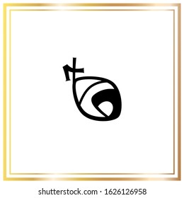 Black contour and gold line art sacral geometry gradient alchemy symbol icon in modern style. Can be used for fluent design poster, electronic music technology cover, flyer, logo, t-shirt print.