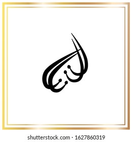 Black contour and gold line art sacral geometry gradient alchemy symbol icon in modern style. Can be used for fluent design poster, cover, flyer, logo, t-shirt print.