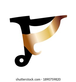 Black contour and gold line art sacral geometry gradient alchemy symbol icon in modern style. Can be used for fluent design poster, electronic music technology cover, flyer, logo, t-shirt print.