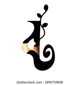 Black contour and gold line art sacral geometry gradient alchemy symbol icon in modern style. Can be used for fluent design poster, electronic music technology cover, flyer, logo, t-shirt print.