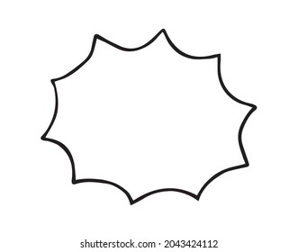 black contour hand drawn isolated 
speech bubble