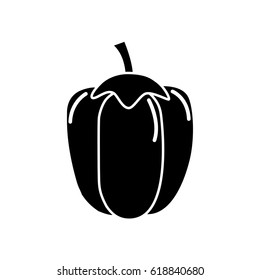 black contour health pepper vegetable icon