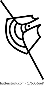 Icono de símbolo de geometría sacra de línea de contorno negro en estilo moderno. Se puede usar para el afiche de diseño fluido, cubierta de tecnología de música electrónica, volante, logotipo, impresión de camisetas, concepto de tatuaje.