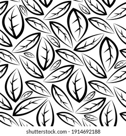 Lineare schwarze Konturen einzeln auf weißem Hintergrund. Cute monochrome nahtlose Muster. Vektorgrafik-Flachbild-Illustration. Textur.