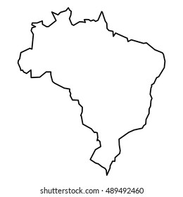 Black contour map of Brazil