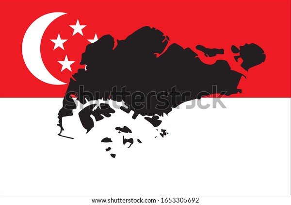 Black Contour Map Singapore On National Stock Vector (royalty Free 