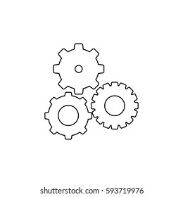 black contour with pinions set vector illustration