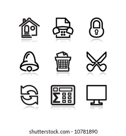 Black contour web icons, set 7