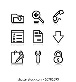 Black contour web icons, set 8