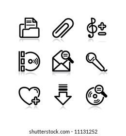 Black contour web icons, set 11
