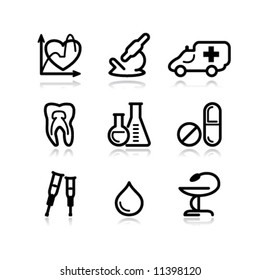 Black contour web icons, set 12