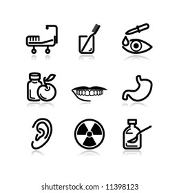 Black contour web icons, set 15