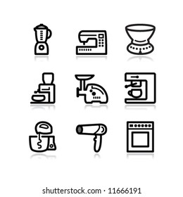 Black contour web icons, set 19