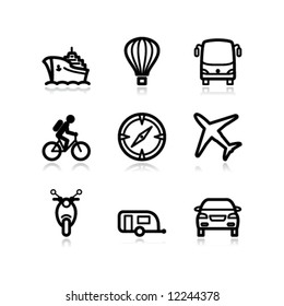 Black contour web icons, set 20