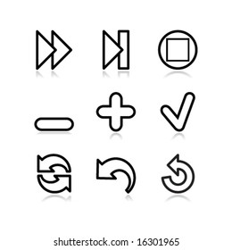Black contour web icons, set 29