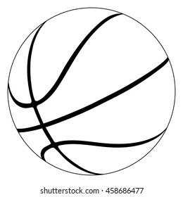 Black contours of basketball ball