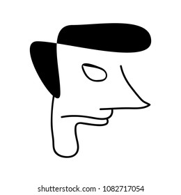 black contours of the painted face