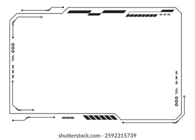 Black control panel abstract modern technology futuristic interface hud ui on white background.