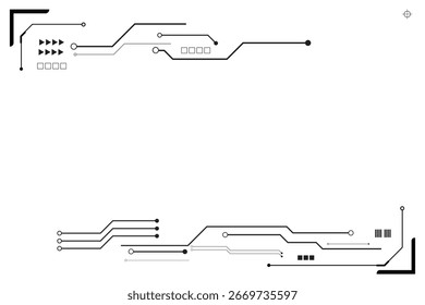 Black control panel abstract modern technology futuristic interface hud ui on white background.