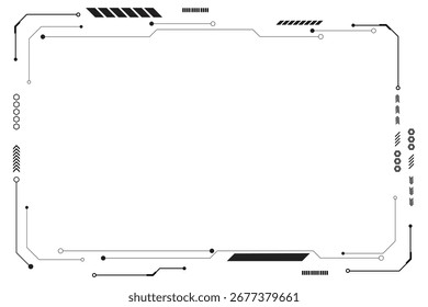 Black control panel abstract modern technology futuristic interface hud ui on white background.