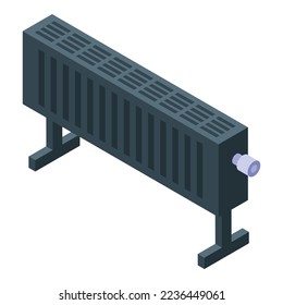 Black convector icon isometric vector. Room radiator. Energy service