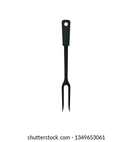 Black cook fork on a white background.