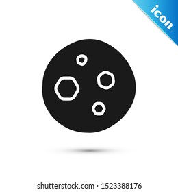 Black Cookie or biscuit with chocolate icon isolated on white background.  Vector Illustration