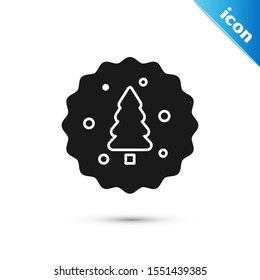 Black Cookie or biscuit with chocolate icon isolated on white background.  Vector Illustration