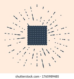 Black Cookie icon isolated on beige background. Pastry sing. Biscuit symbol. Abstract circle random dots. Vector Illustration