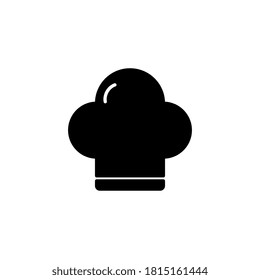 Black Cooking icon, illustration of chef's hat with a flat line style