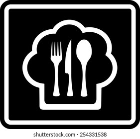 black cooking icon for restaurant menu symbol