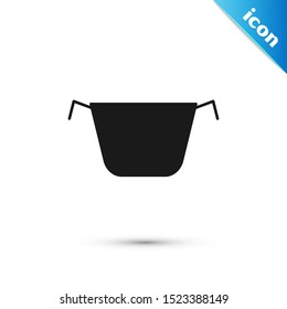 Black Cooking pot icon isolated on white background. Boil or stew food symbol.  Vector Illustration