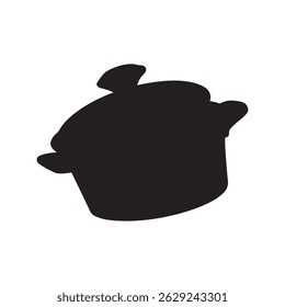 Black Cooking pot silhouette vector illustration