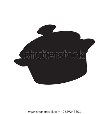 Black Cooking pot silhouette vector illustration