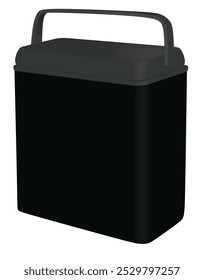 Black cooler box. vector illustration