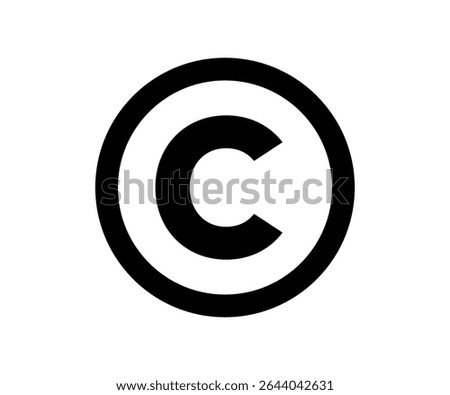 Black copyright icon. Copyright sign and symbol vector design and illustration.
