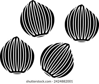 black coriander silhouette or flat leaf illustration of coriandrum logo leaves for food with ingredient icon and plant shape herb as condiment to seed