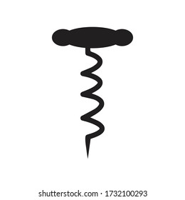 Black corkscrew, simple flat vector illustration design