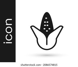 Black Corn icon isolated on white background.  Vector