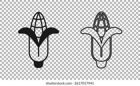 Black Corn icon isolated on transparent background.  Vector