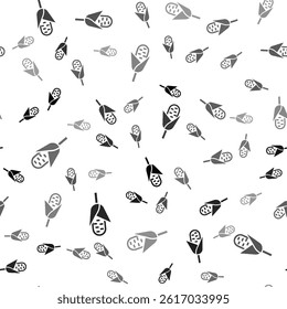 Black Corn icon isolated seamless pattern on white background.  Vector