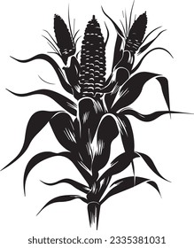 Black Corn ‍Silhouette vector illustration 