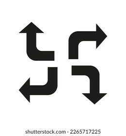 black corner arrows on white background. Vector illustration.