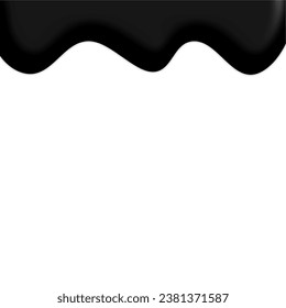 Black Corner Background. Realistic Black Melting Corner. Business Corner Background Design Element. Vector Illustration